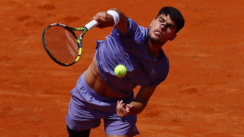 Alcaraz comienza con buen ritmo en Roma tras su lesin con una slida victoria ante Lajovic